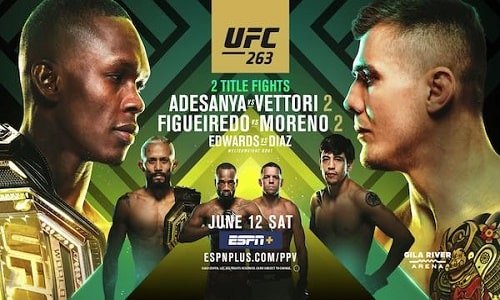 Watch UFC 263: Adesanya vs. Vettori 2 6/12/21 Live Online Full Show