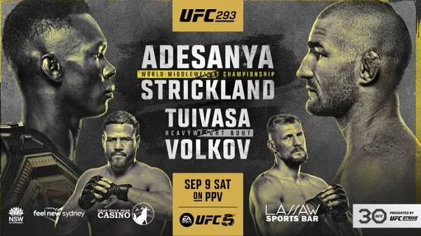 UFC 293 : Adesanya vs. Strickland PPV 9/9/23 – 9th September 2023 Full Show