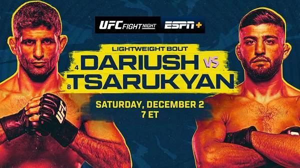 UFC Fight Night  Dariush vs. Tsarukyan 12/2/23 – 2nd December 2023 Full Show