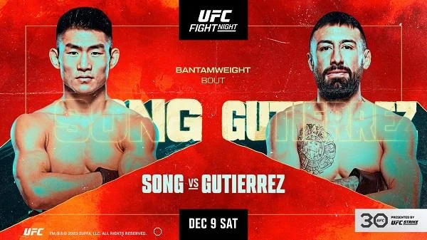 UFC Fight Night: Song vs. Gutierrez 12/9/23 – 9th December 2023 Full Show
